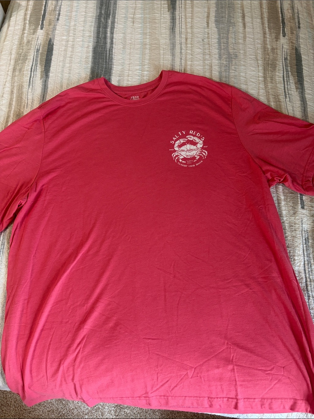 Men's IZOD Saltwater Short Sleeve Crewneck T-Shirt - Coral Red